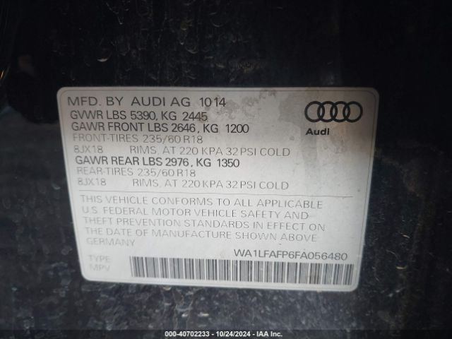 Photo 8 VIN: WA1LFAFP6FA056480 - AUDI Q5 