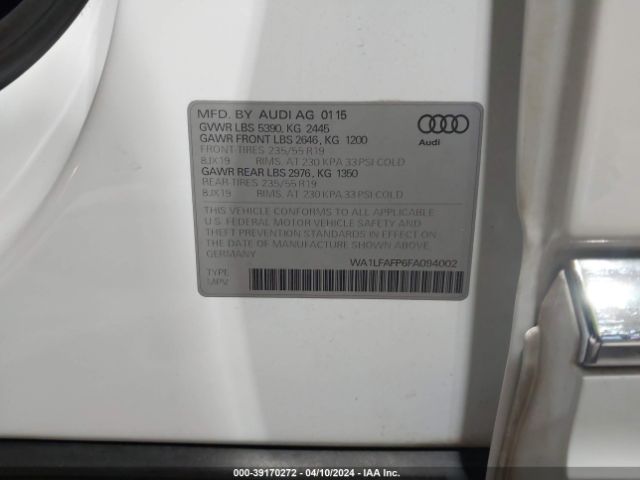 Photo 8 VIN: WA1LFAFP6FA094002 - AUDI Q5 