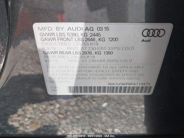 Photo 8 VIN: WA1LFAFP6FA114474 - AUDI Q5 