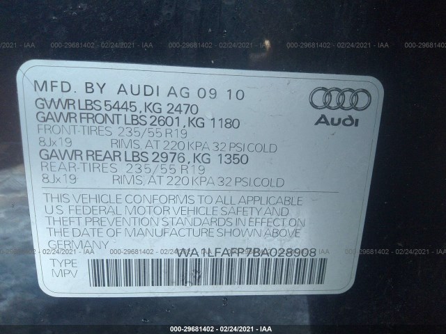 Photo 8 VIN: WA1LFAFP7BA028908 - AUDI Q5 