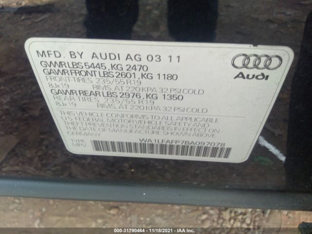 Photo 8 VIN: WA1LFAFP7BA097078 - AUDI Q5 