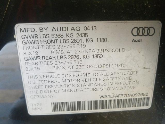 Photo 9 VIN: WA1LFAFP7DA092692 - AUDI Q5 