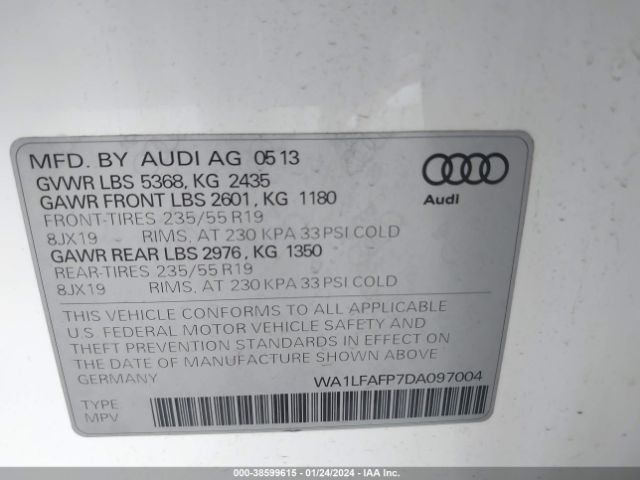 Photo 8 VIN: WA1LFAFP7DA097004 - AUDI Q5 