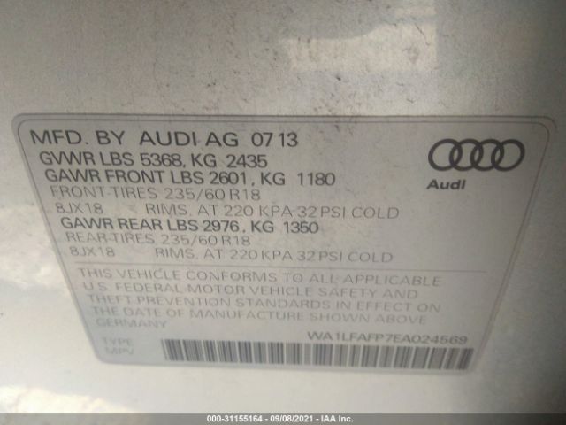 Photo 8 VIN: WA1LFAFP7EA024569 - AUDI Q5 