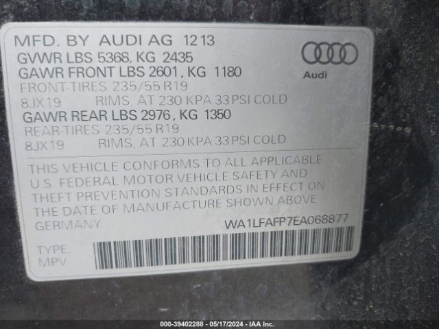 Photo 8 VIN: WA1LFAFP7EA068877 - AUDI Q5 