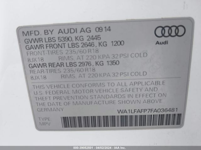 Photo 8 VIN: WA1LFAFP7FA036481 - AUDI Q5 