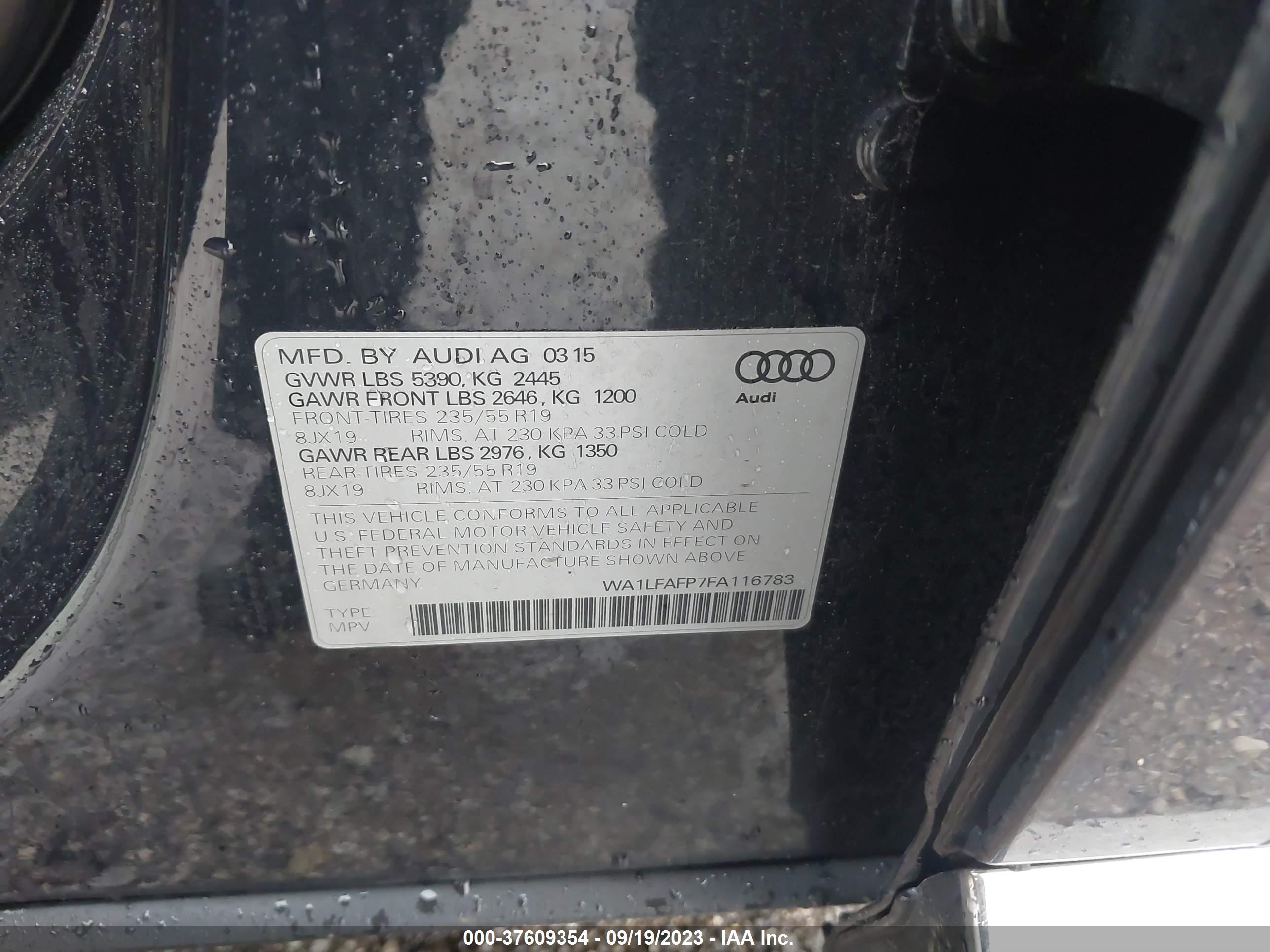 Photo 8 VIN: WA1LFAFP7FA116783 - AUDI Q5 