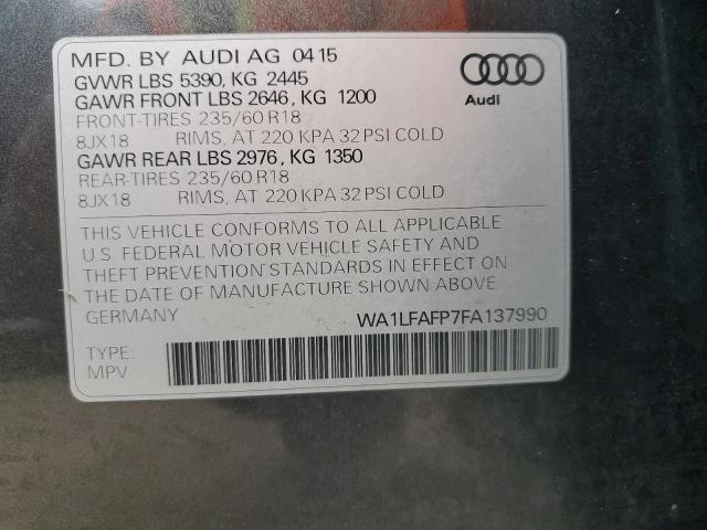 Photo 12 VIN: WA1LFAFP7FA137990 - AUDI Q5 PREMIUM 