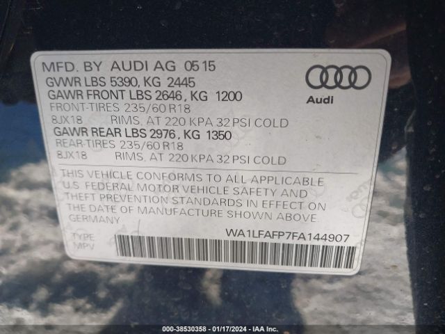 Photo 8 VIN: WA1LFAFP7FA144907 - AUDI Q5 