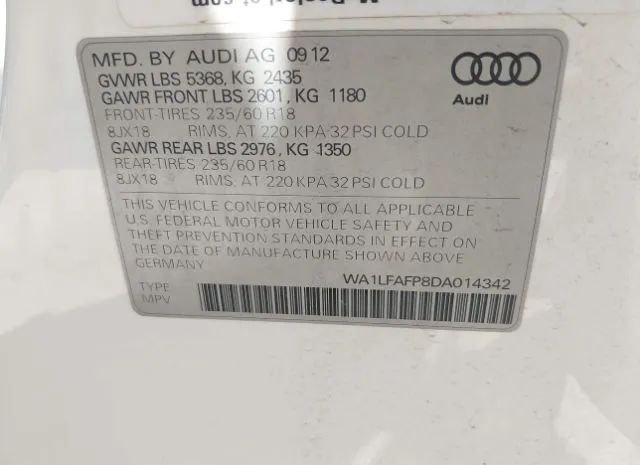 Photo 8 VIN: WA1LFAFP8DA014342 - AUDI Q5 