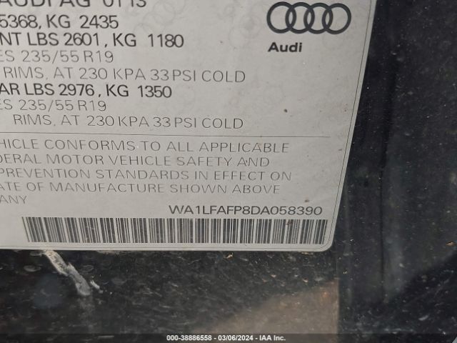 Photo 8 VIN: WA1LFAFP8DA058390 - AUDI Q5 