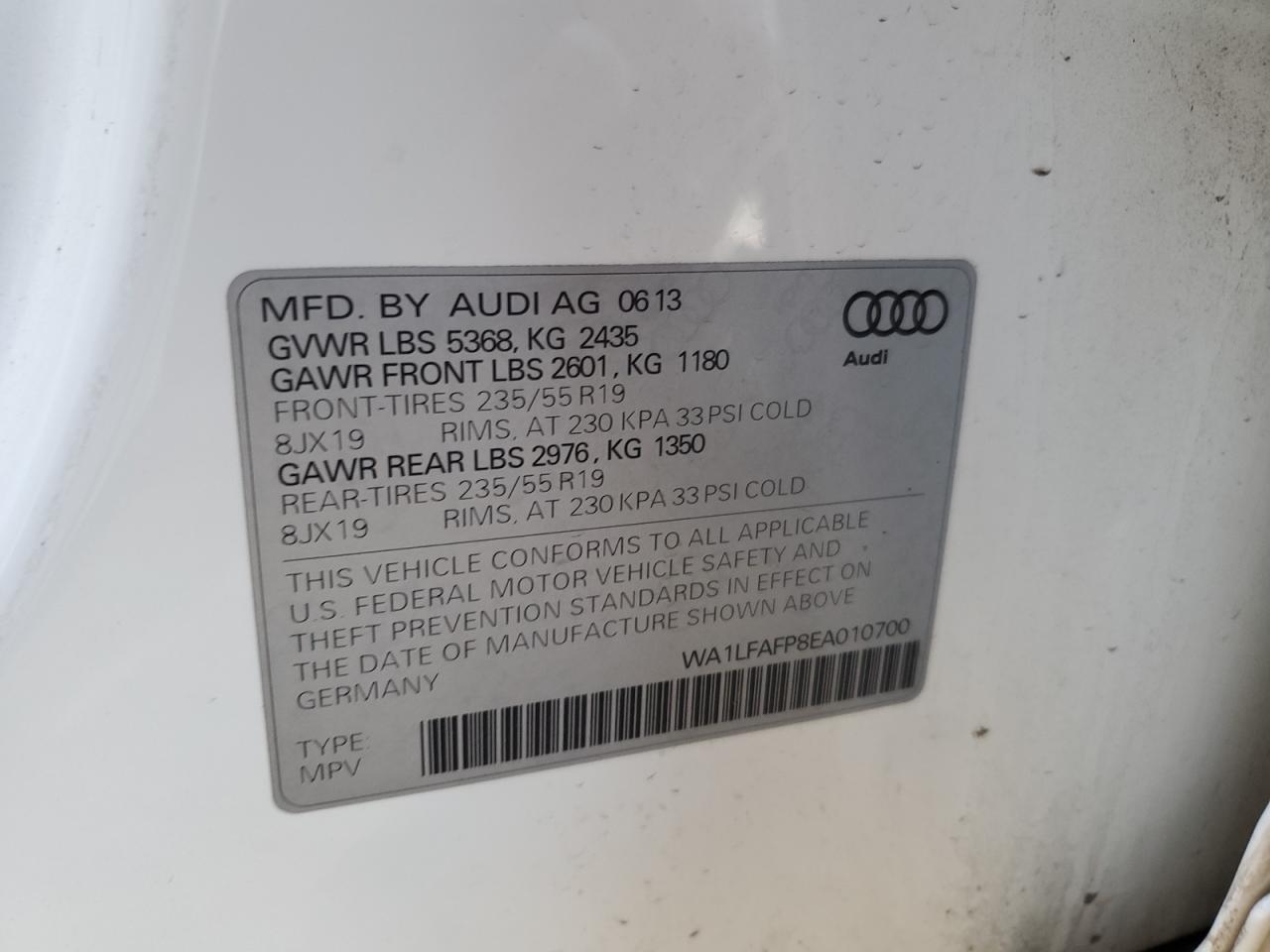 Photo 12 VIN: WA1LFAFP8EA010700 - AUDI Q5 