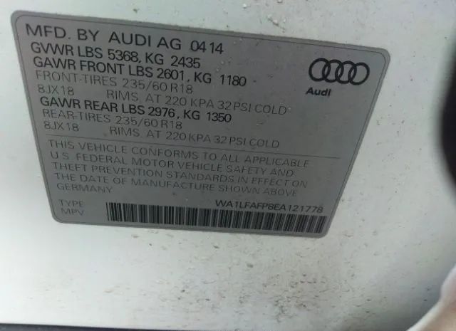 Photo 8 VIN: WA1LFAFP8EA121778 - AUDI Q5 