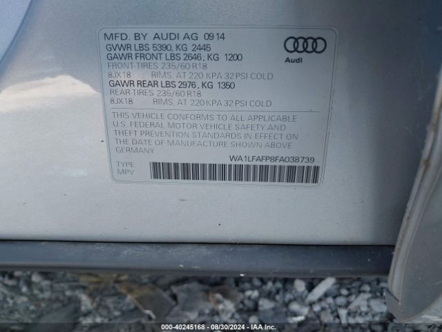 Photo 8 VIN: WA1LFAFP8FA038739 - AUDI Q5 