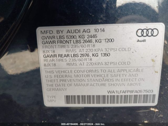 Photo 8 VIN: WA1LFAFP8FA057503 - AUDI Q5 