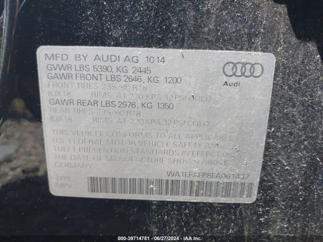 Photo 8 VIN: WA1LFAFP8FA061437 - AUDI Q5 