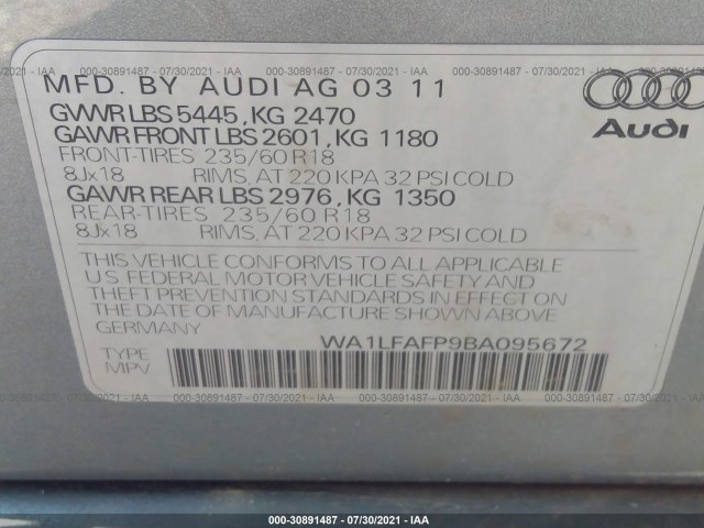 Photo 8 VIN: WA1LFAFP9BA095672 - AUDI Q5 