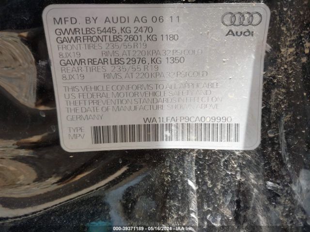 Photo 8 VIN: WA1LFAFP9CA009990 - AUDI Q5 