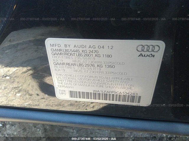 Photo 8 VIN: WA1LFAFP9CA104243 - AUDI Q5 