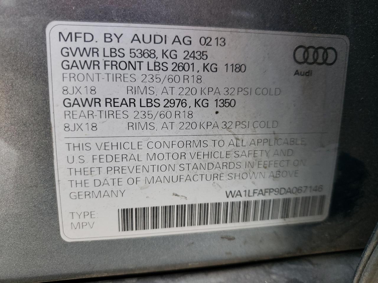 Photo 12 VIN: WA1LFAFP9DA067146 - AUDI Q5 