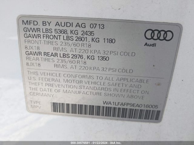 Photo 8 VIN: WA1LFAFP9EA016005 - AUDI Q5 