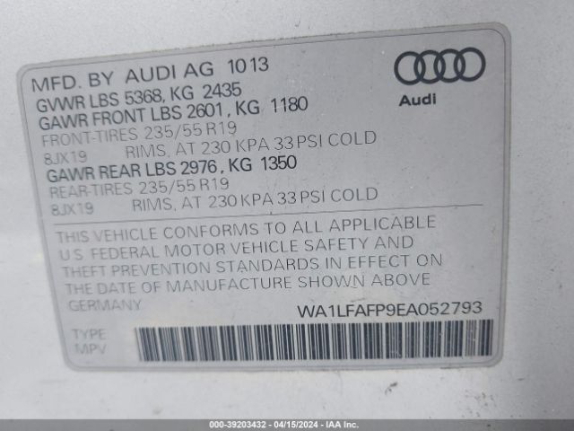 Photo 8 VIN: WA1LFAFP9EA052793 - AUDI Q5 