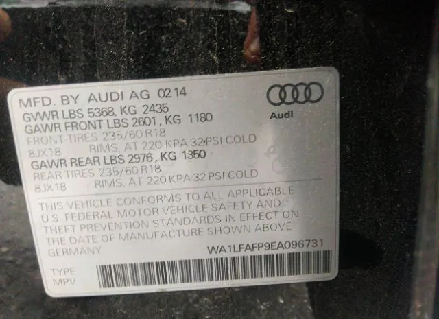 Photo 8 VIN: WA1LFAFP9EA096731 - AUDI Q5 