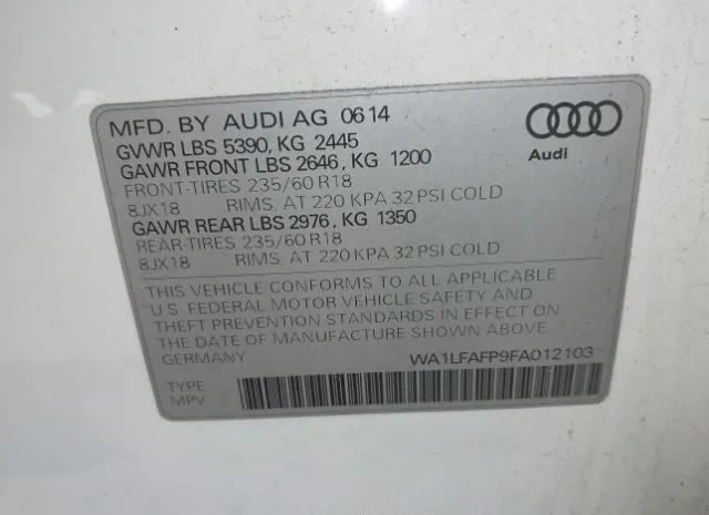 Photo 8 VIN: WA1LFAFP9FA012103 - AUDI Q5 