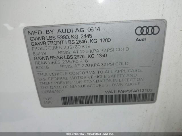 Photo 8 VIN: WA1LFAFP9FA012103 - AUDI Q5 