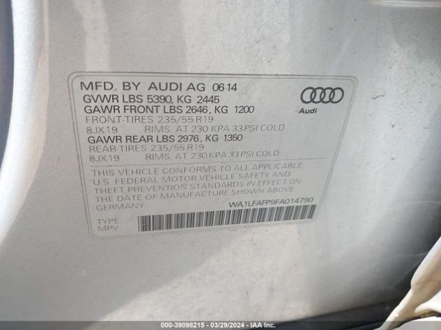 Photo 8 VIN: WA1LFAFP9FA014790 - AUDI Q5 