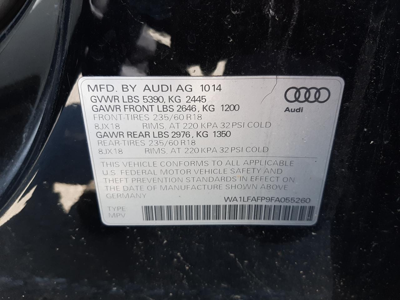 Photo 9 VIN: WA1LFAFP9FA055260 - AUDI Q5 