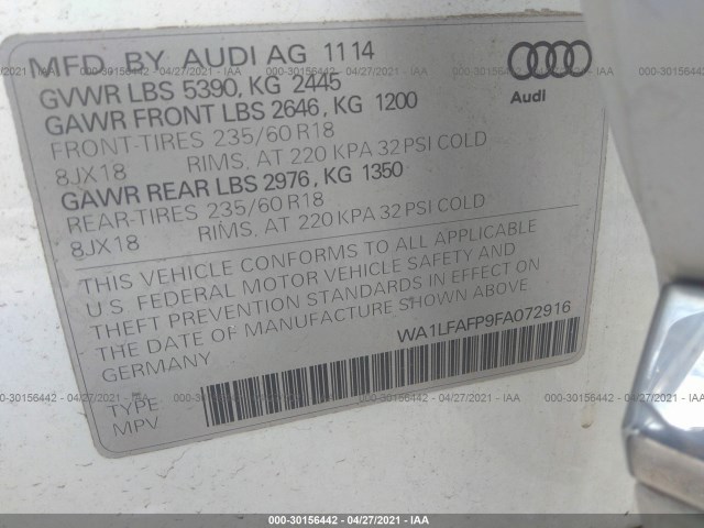 Photo 8 VIN: WA1LFAFP9FA072916 - AUDI Q5 