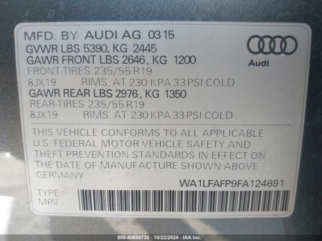 Photo 8 VIN: WA1LFAFP9FA124691 - AUDI Q5 