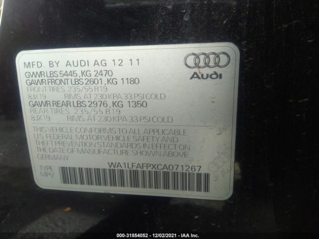 Photo 8 VIN: WA1LFAFPXCA071267 - AUDI Q5 