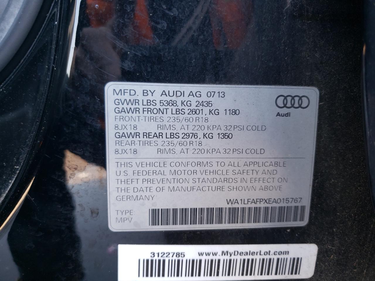 Photo 12 VIN: WA1LFAFPXEA015767 - AUDI Q5 