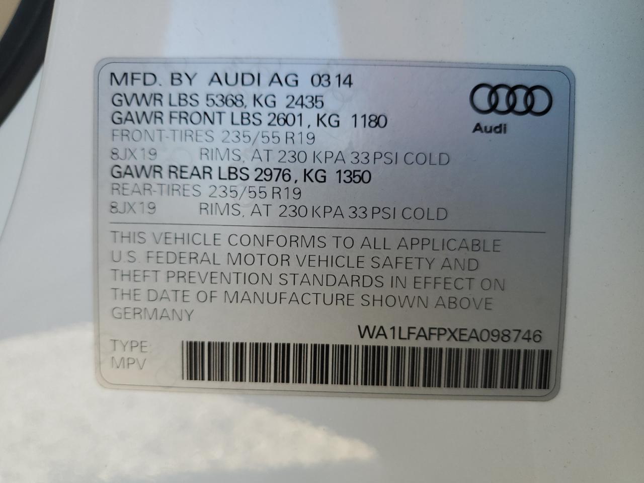 Photo 13 VIN: WA1LFAFPXEA098746 - AUDI Q5 