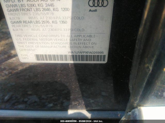 Photo 8 VIN: WA1LFAFPXFA026995 - AUDI Q5 