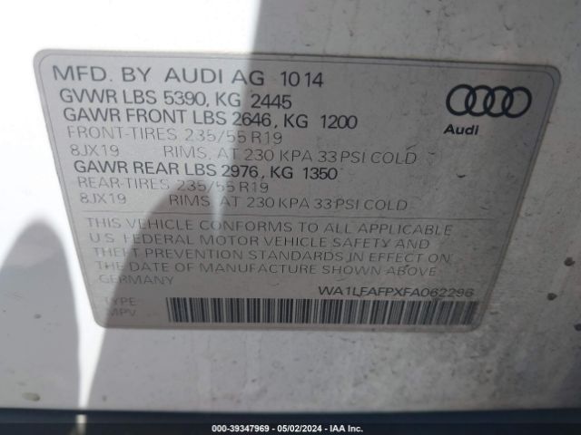 Photo 8 VIN: WA1LFAFPXFA062296 - AUDI Q5 