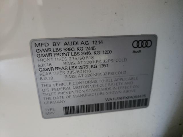 Photo 9 VIN: WA1LFAFPXFA084475 - AUDI Q5 PREMIUM 