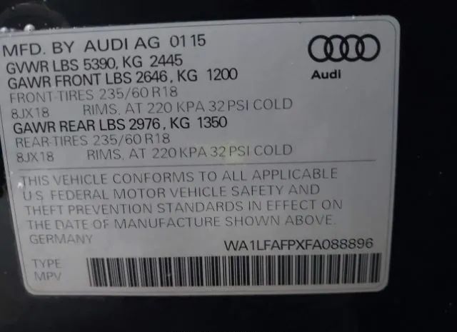 Photo 8 VIN: WA1LFAFPXFA088896 - AUDI Q5 