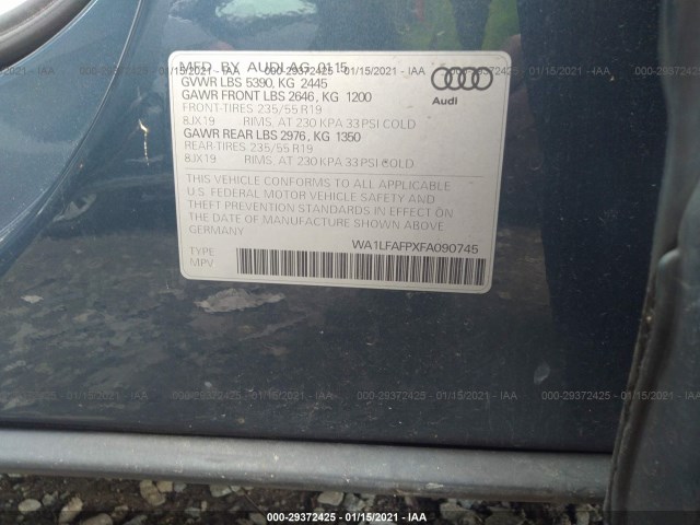 Photo 8 VIN: WA1LFAFPXFA090745 - AUDI Q5 