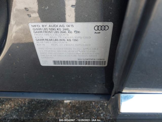 Photo 8 VIN: WA1LFAFPXFA130869 - AUDI Q5 