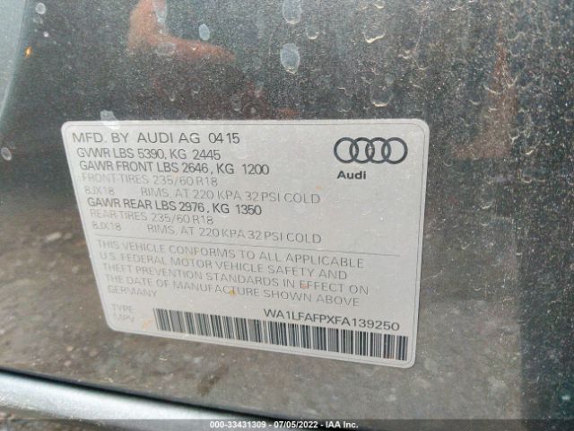 Photo 8 VIN: WA1LFAFPXFA139250 - AUDI Q5 