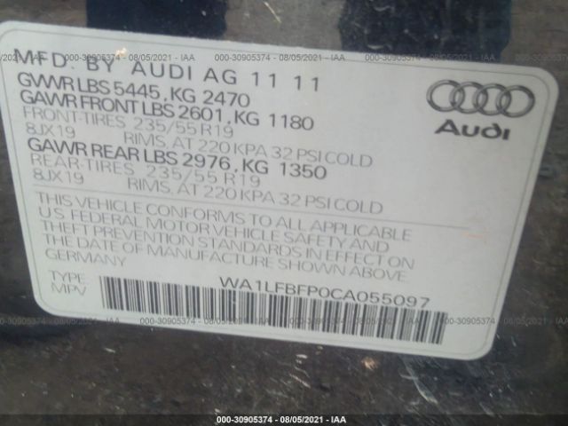 Photo 8 VIN: WA1LFBFP0CA055097 - AUDI Q5 