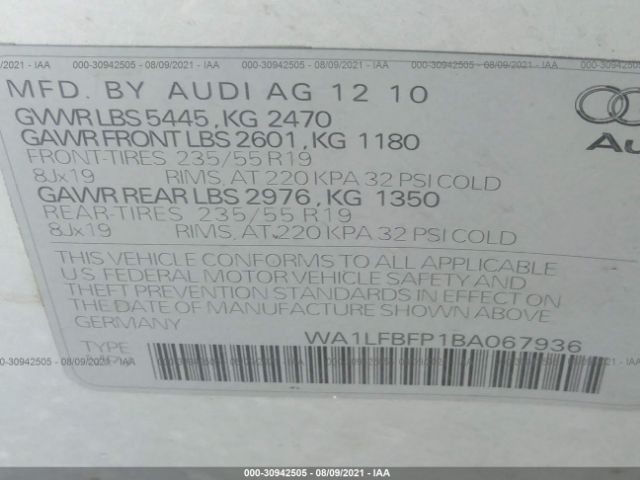 Photo 8 VIN: WA1LFBFP1BA067936 - AUDI Q5 