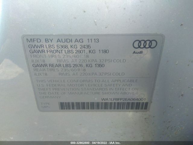 Photo 8 VIN: WA1LFBFP2EA064001 - AUDI Q5 