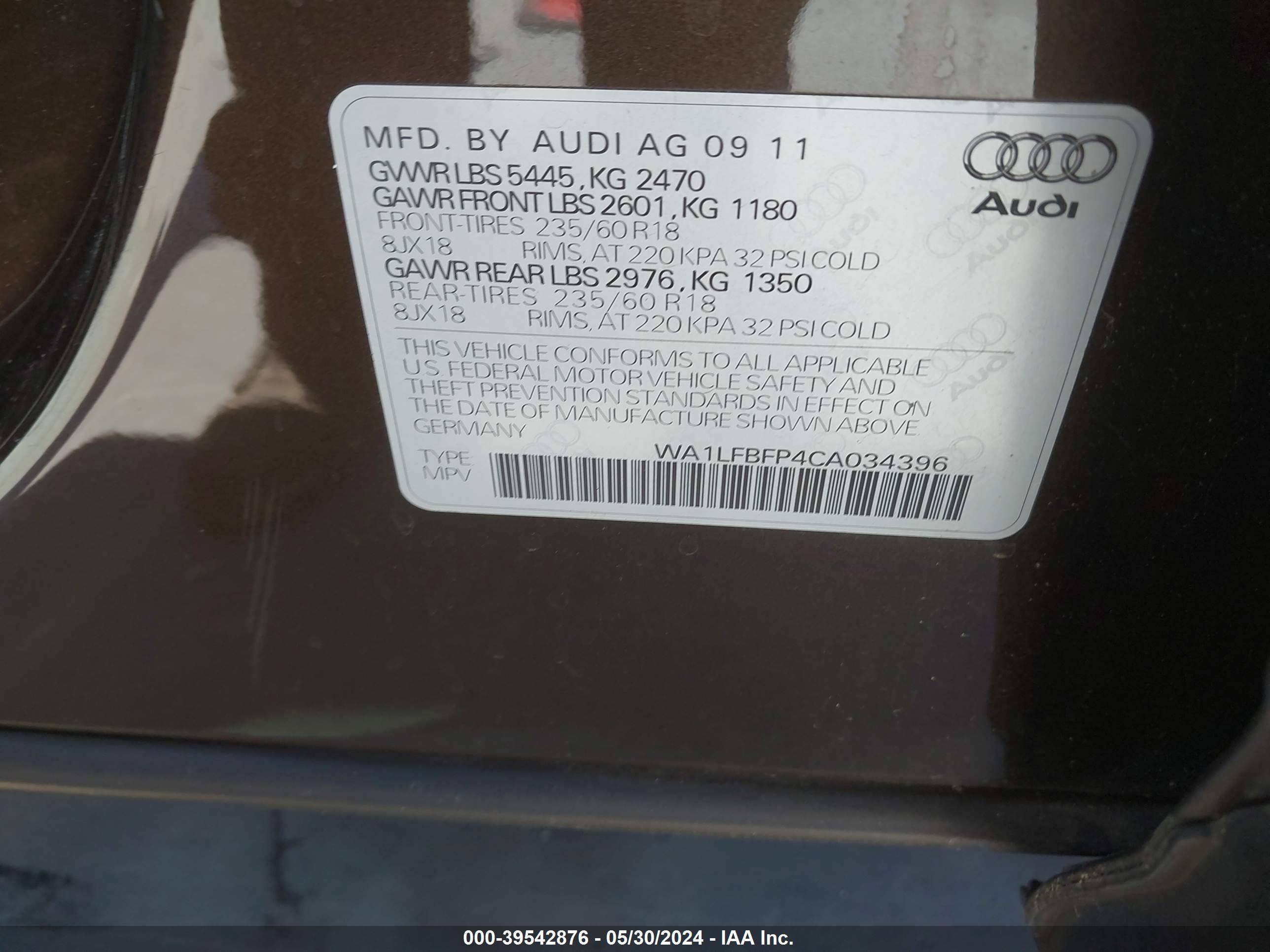 Photo 8 VIN: WA1LFBFP4CA034396 - AUDI Q5 