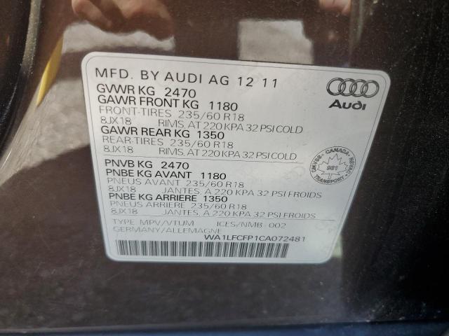 Photo 12 VIN: WA1LFCFP1CA072481 - AUDI Q5 PREMIUM 