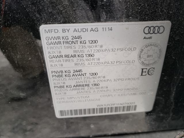 Photo 9 VIN: WA1LFCFP1FA076003 - AUDI Q5 PREMIUM 