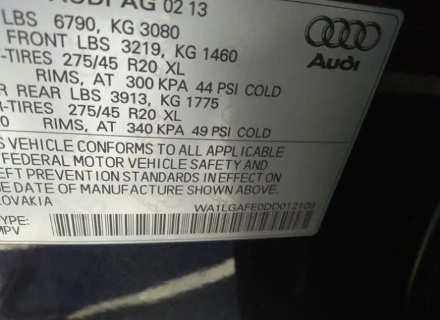 Photo 8 VIN: WA1LGAFE0DD012109 - AUDI Q7 